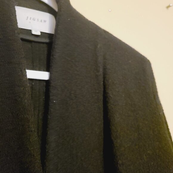 Jigsaw | Women's Black 100% Wool Diagonal Zip Jacket (Size XS) - Picture 5 of 14